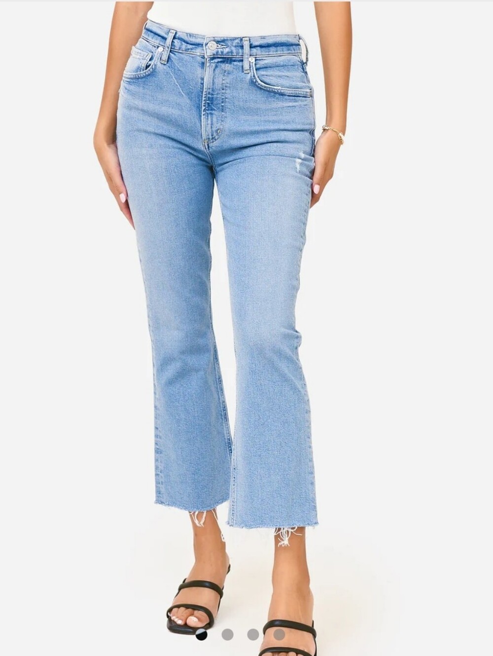 Citizens Of Humanity Isola Cropped Bootcut Jeans Raw Hems Premium Vintage 26
